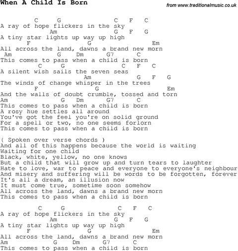 When A Child Is Born Lyrics